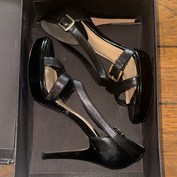 Cole Haan Black Strappy Heels - Picture 1 of 2